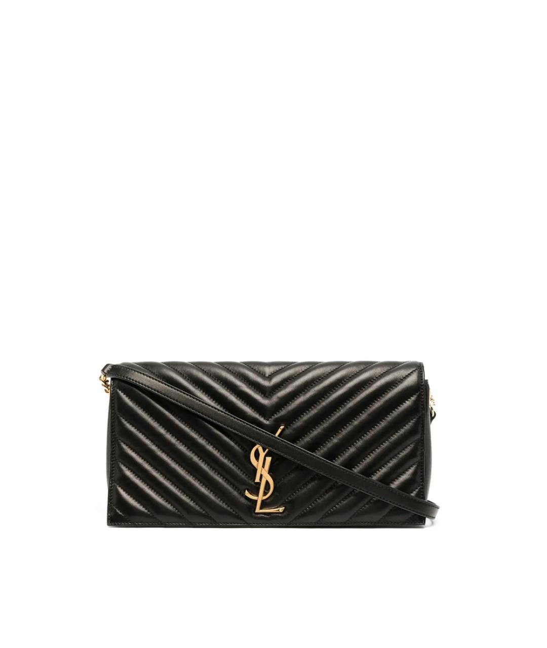 SAINT LAURENT Черная кожаная сумка через плечо, фото 3