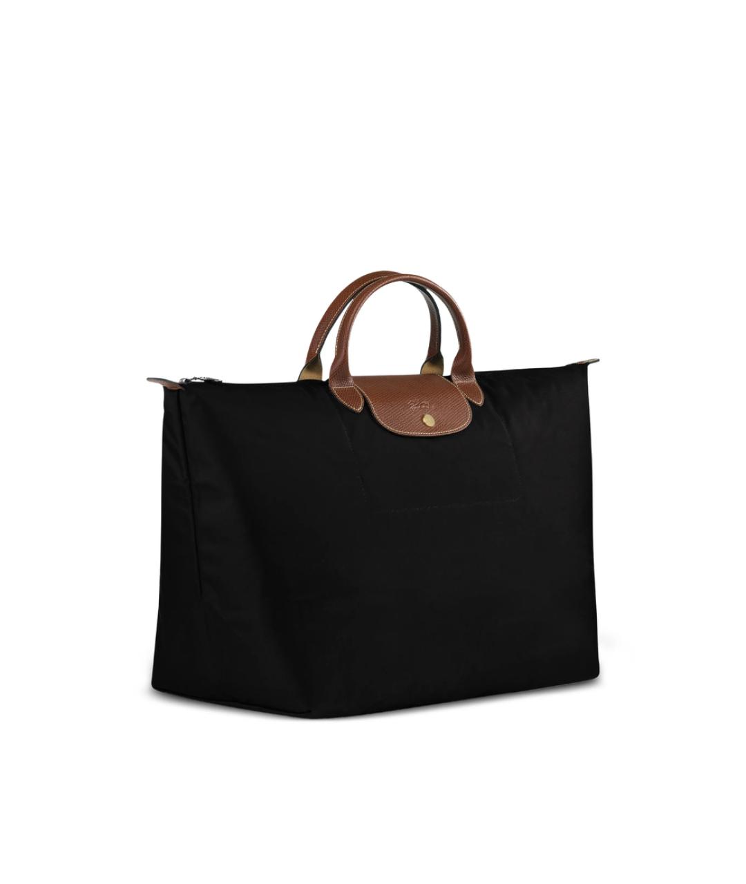 LONGCHAMP Черная тканевая сумка тоут, фото 6