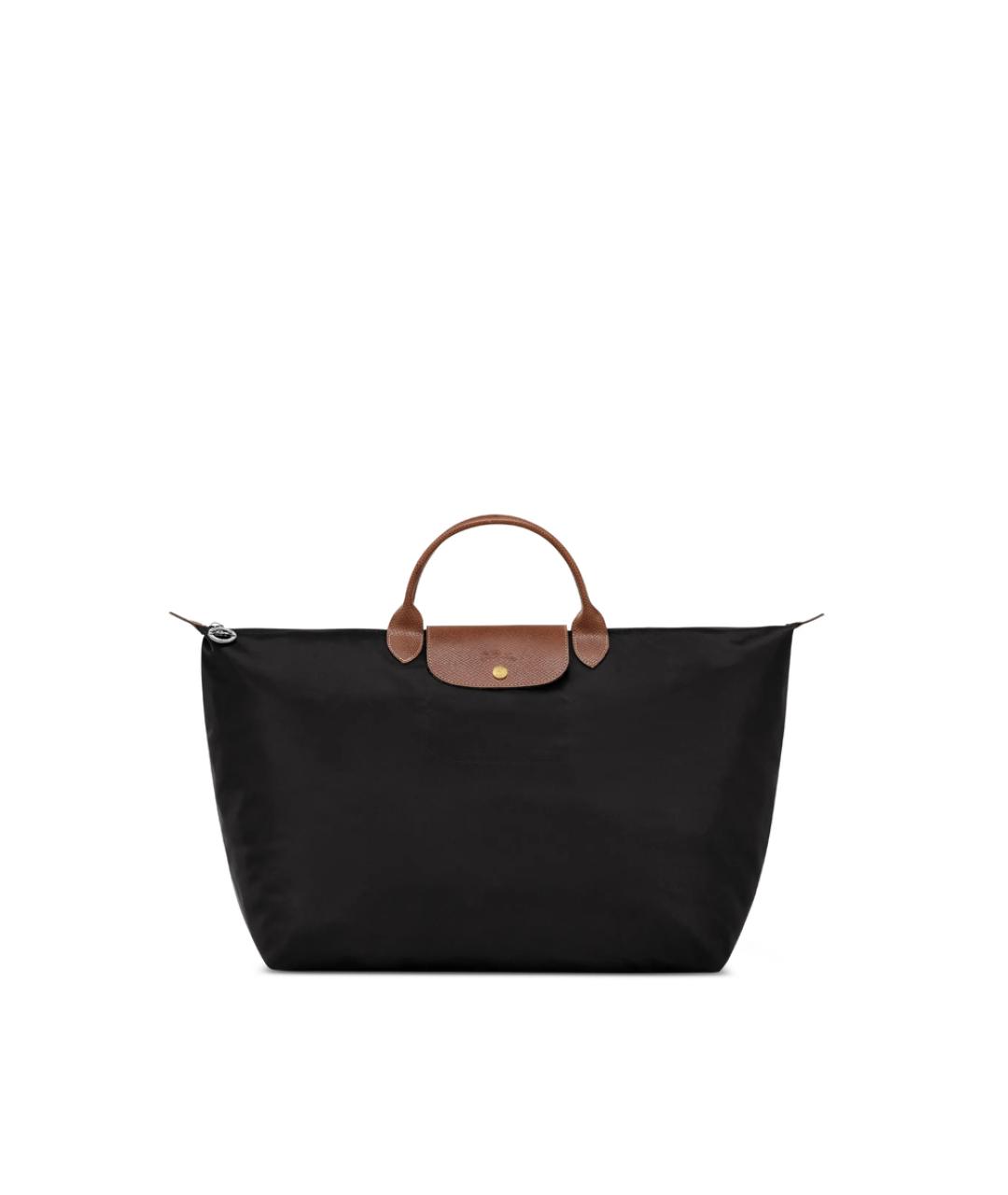 LONGCHAMP Черная тканевая сумка тоут, фото 1