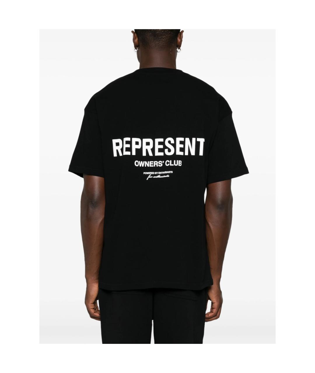 REPRESENT Черная хлопковая футболка, фото 3