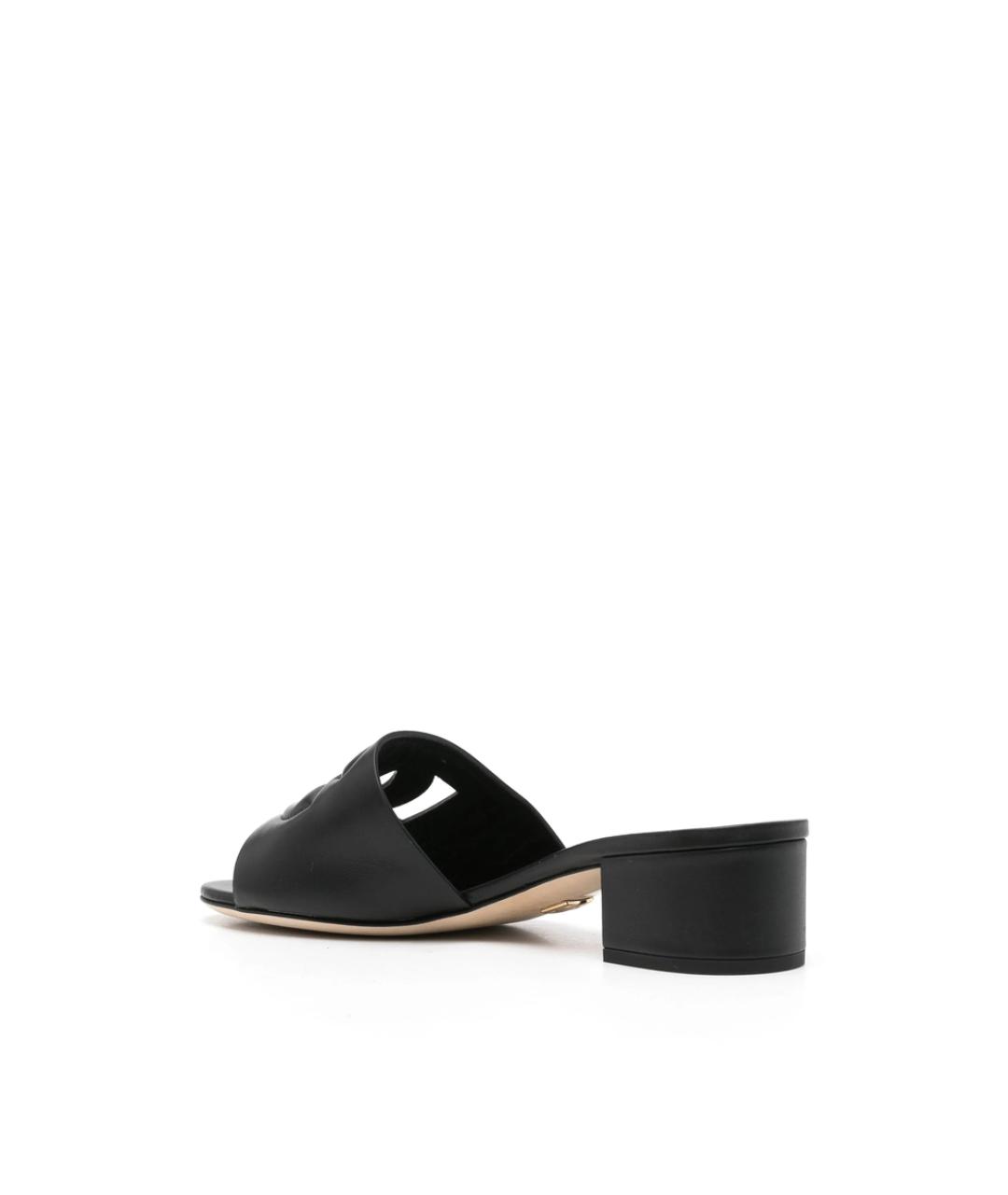 DOLCE&GABBANA Черные кожаные мюли, фото 3