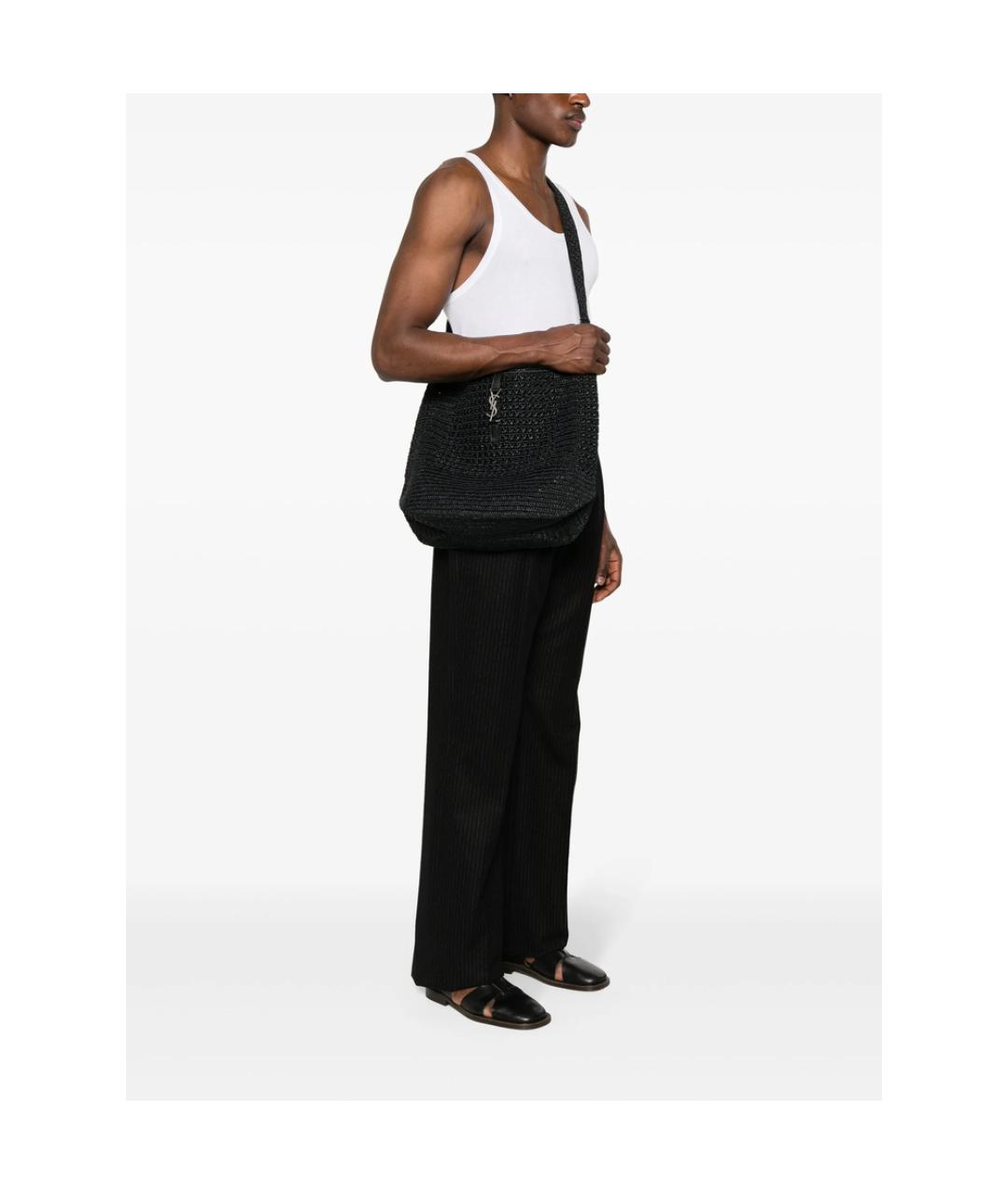 SAINT LAURENT Черная кожаная сумка на плечо, фото 3