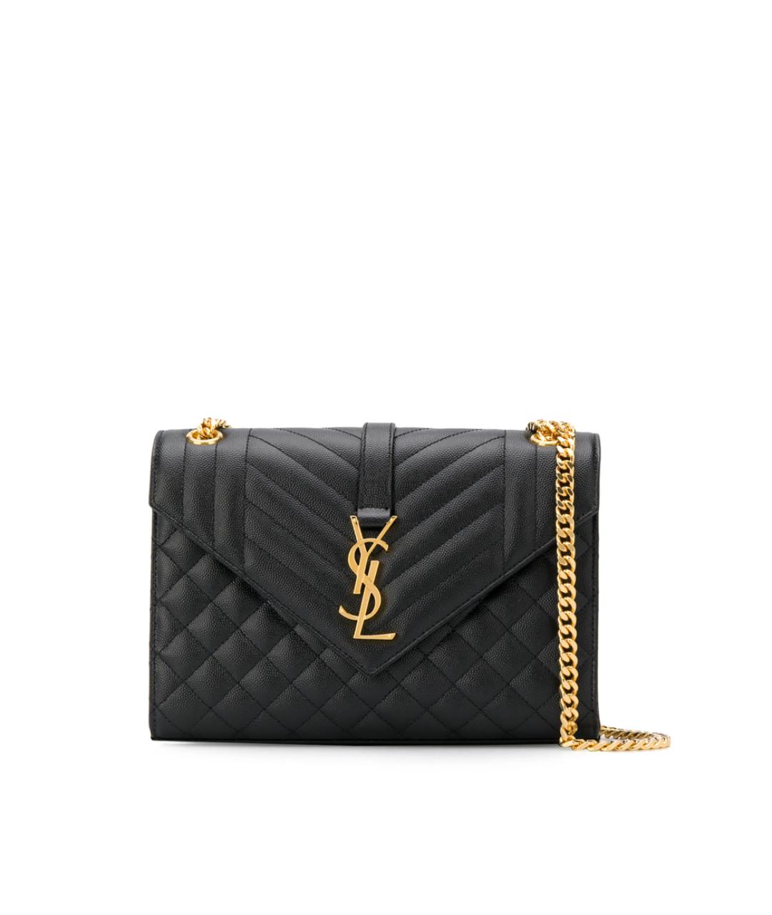 SAINT LAURENT Черная кожаная сумка через плечо, фото 1