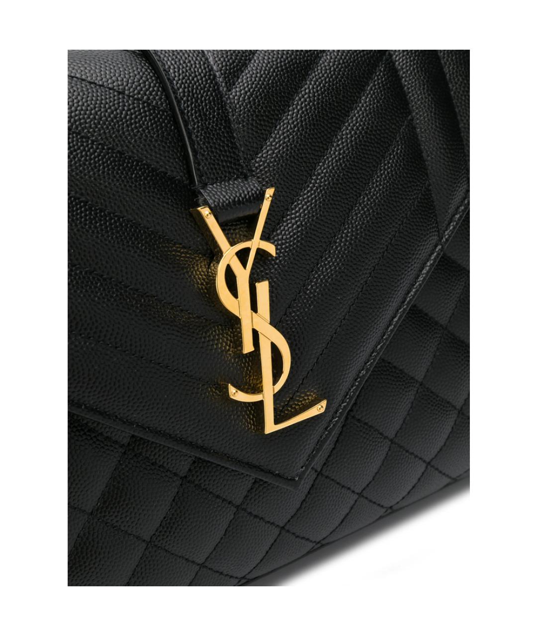 SAINT LAURENT Черная кожаная сумка через плечо, фото 3