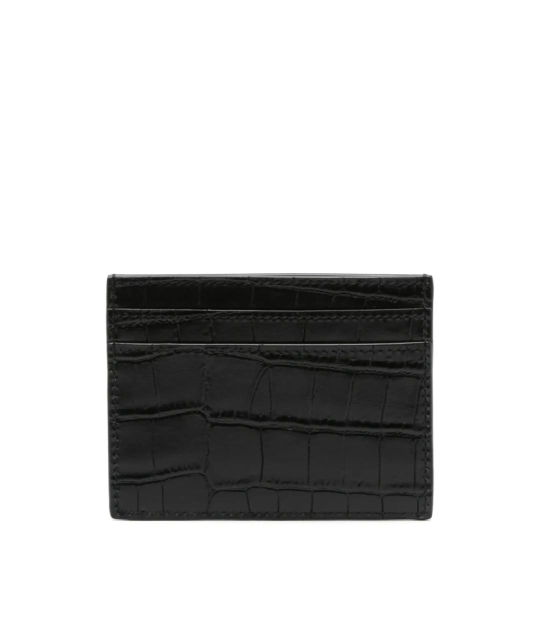 SAINT LAURENT Черный кожаный кардхолдер, фото 2