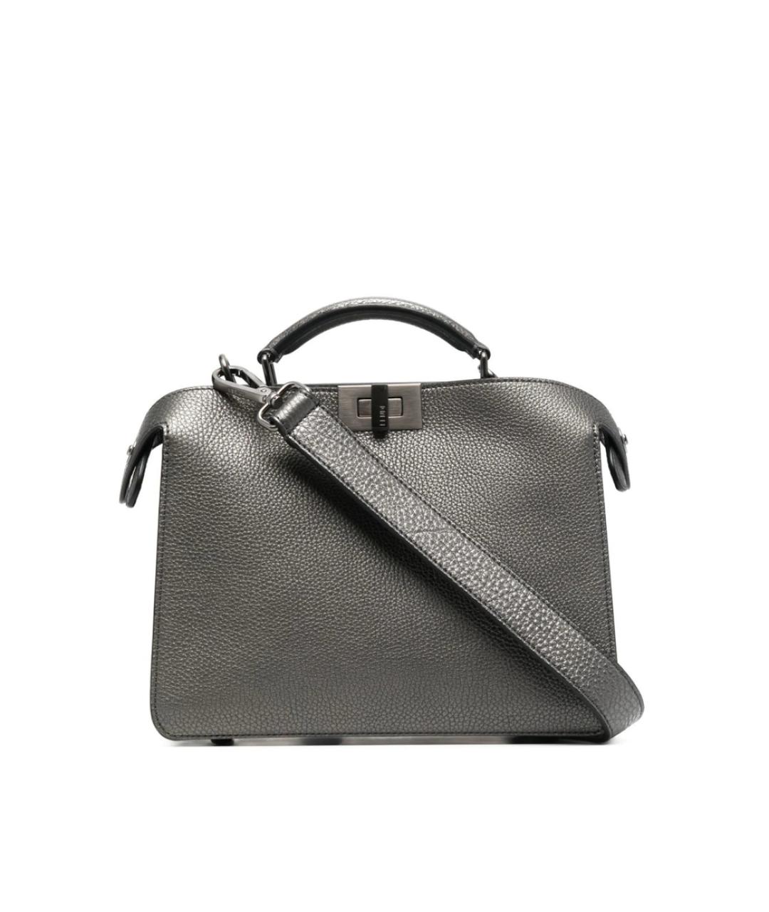 FENDI Серая кожаная сумка тоут, фото 1