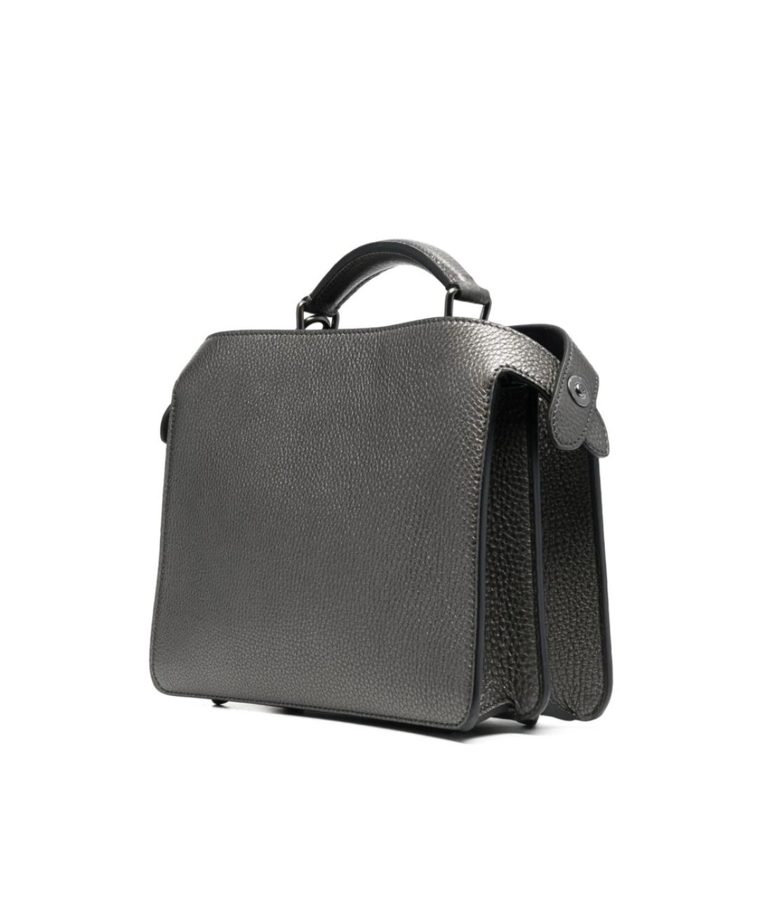 FENDI Серая кожаная сумка тоут, фото 5
