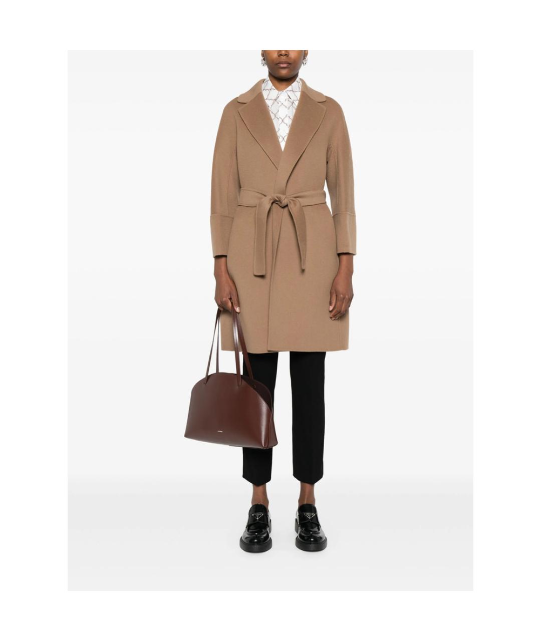 'S MAX MARA Бежевое шерстяное пальто, фото 2