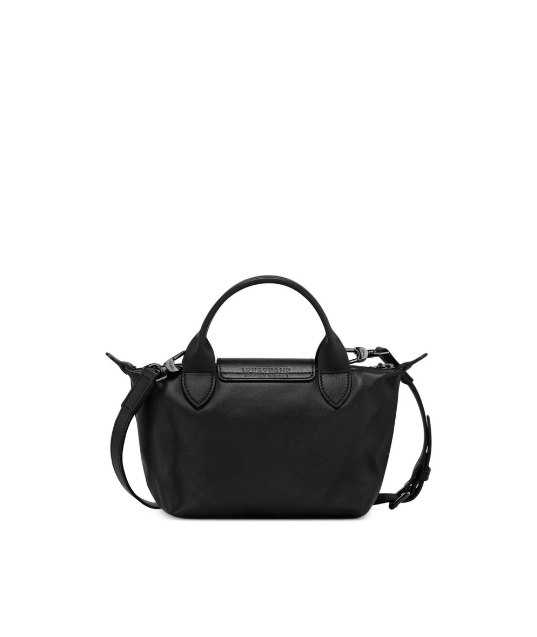 LONGCHAMP Черная кожаная сумка через плечо, фото 4