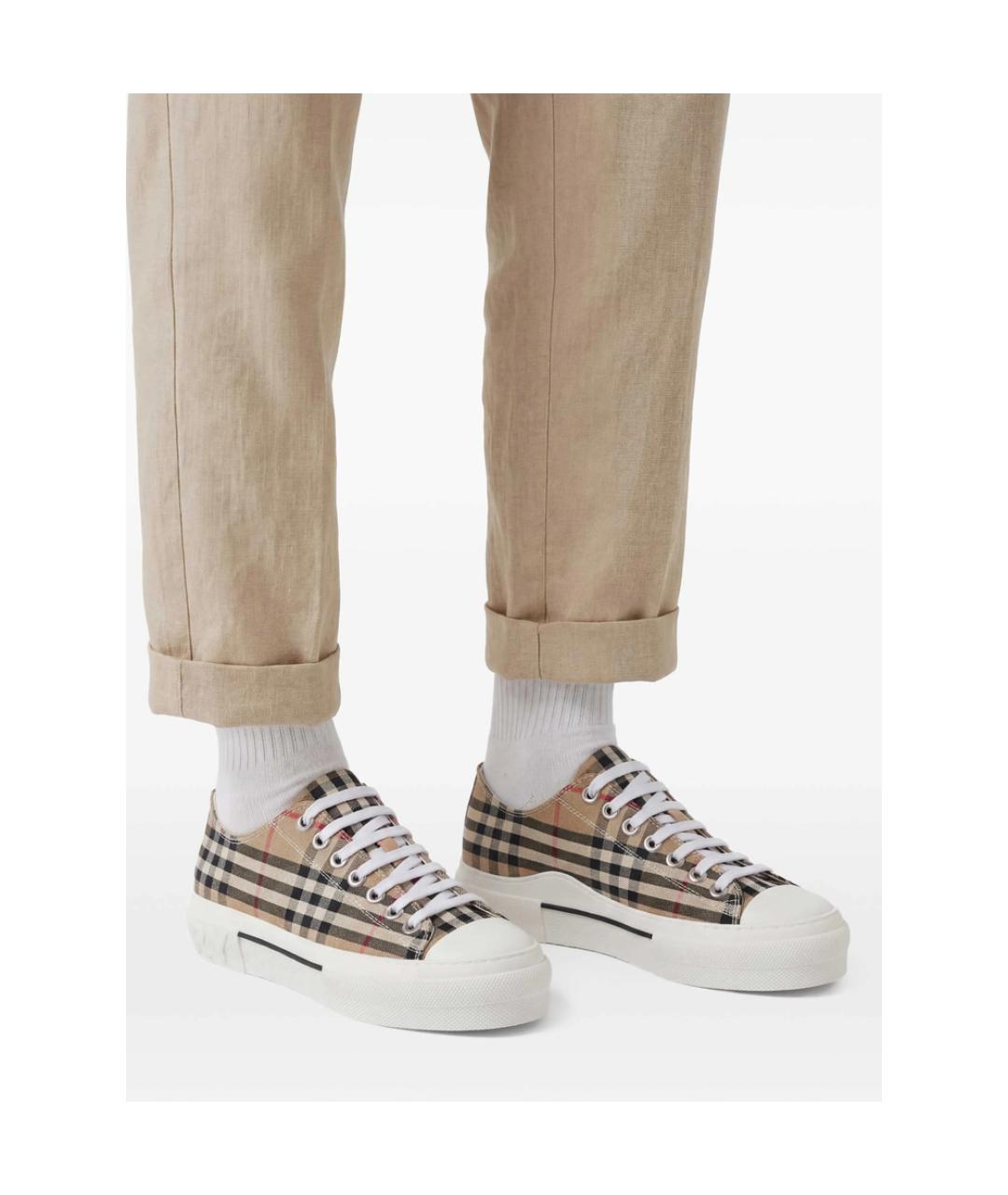 BURBERRY Мульти синтетические низкие кроссовки / кеды, фото 5