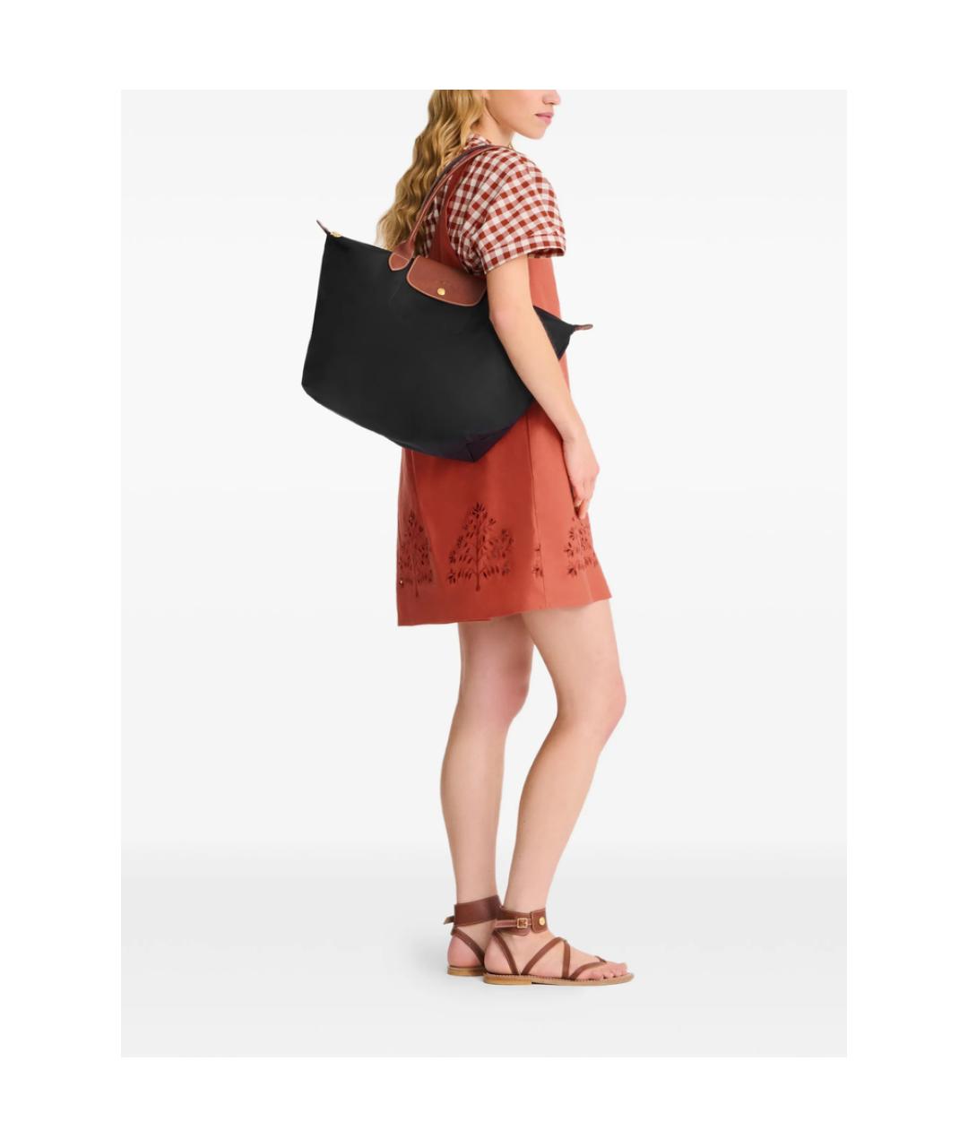 LONGCHAMP Черная синтетическая сумка тоут, фото 3