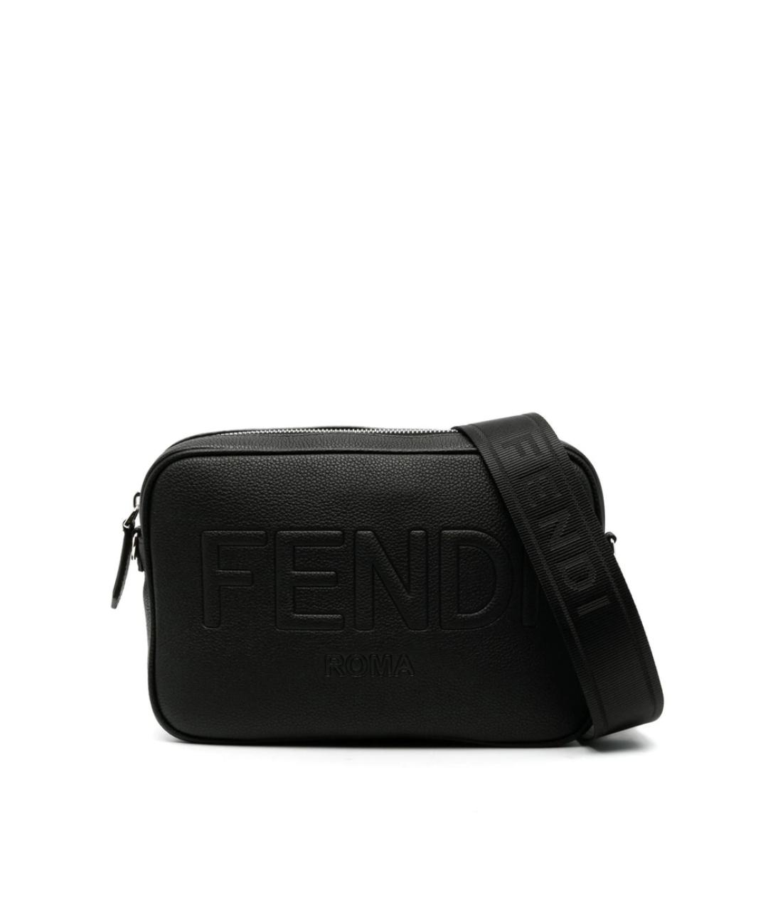 FENDI Черная кожаная сумка через плечо, фото 1