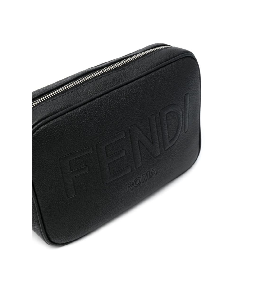 FENDI Черная кожаная сумка через плечо, фото 4