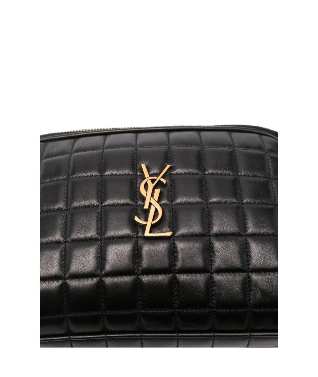 SAINT LAURENT Черная кожаная сумка через плечо, фото 3