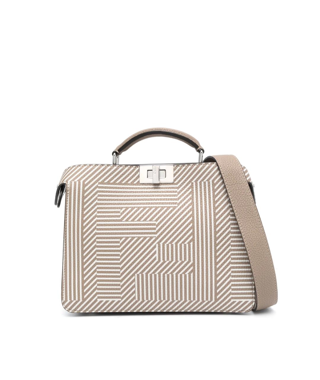 FENDI Белая кожаная сумка тоут, фото 1