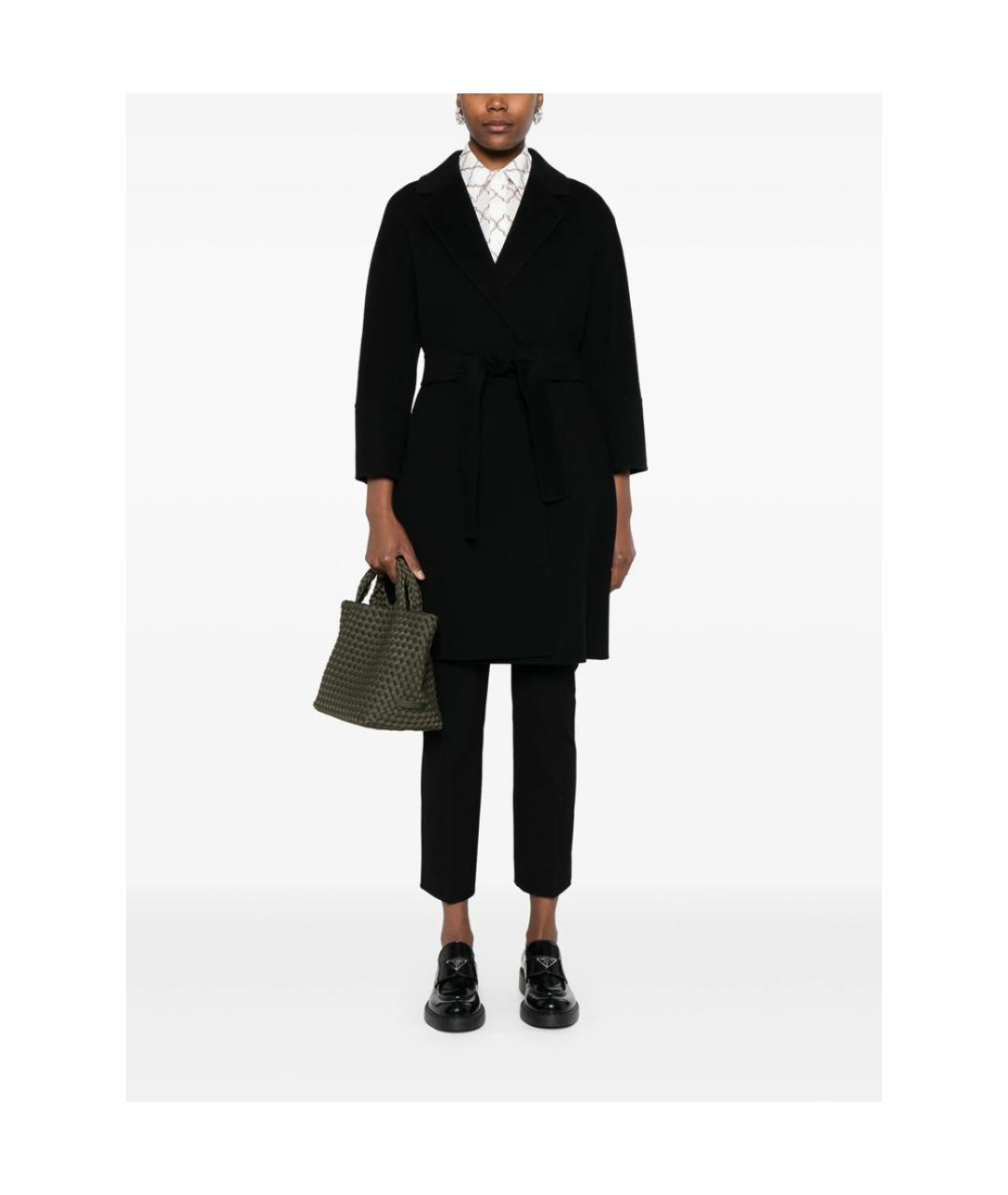 'S MAX MARA Черное шерстяное пальто, фото 4