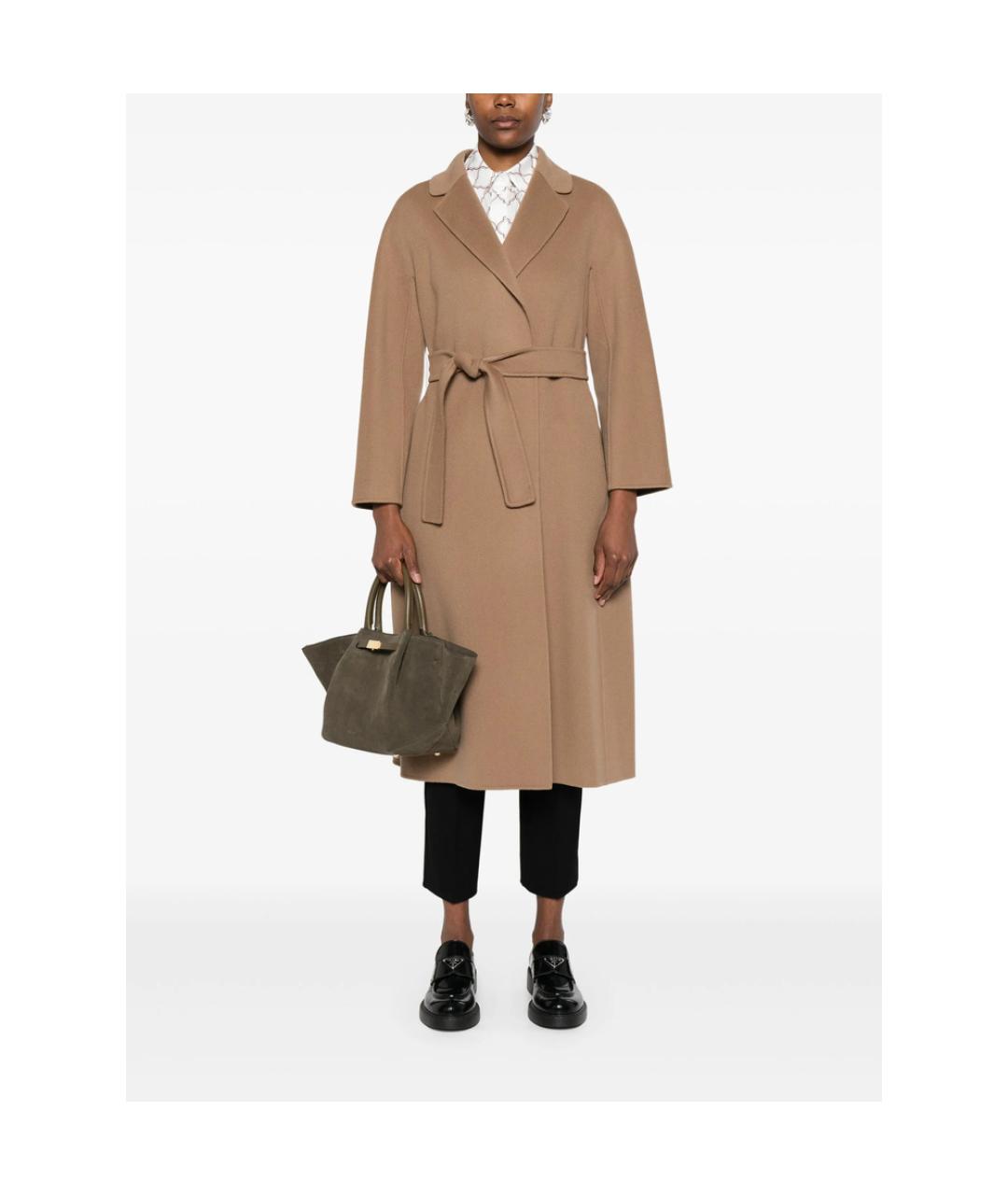 'S MAX MARA Бежевое шерстяное пальто, фото 5