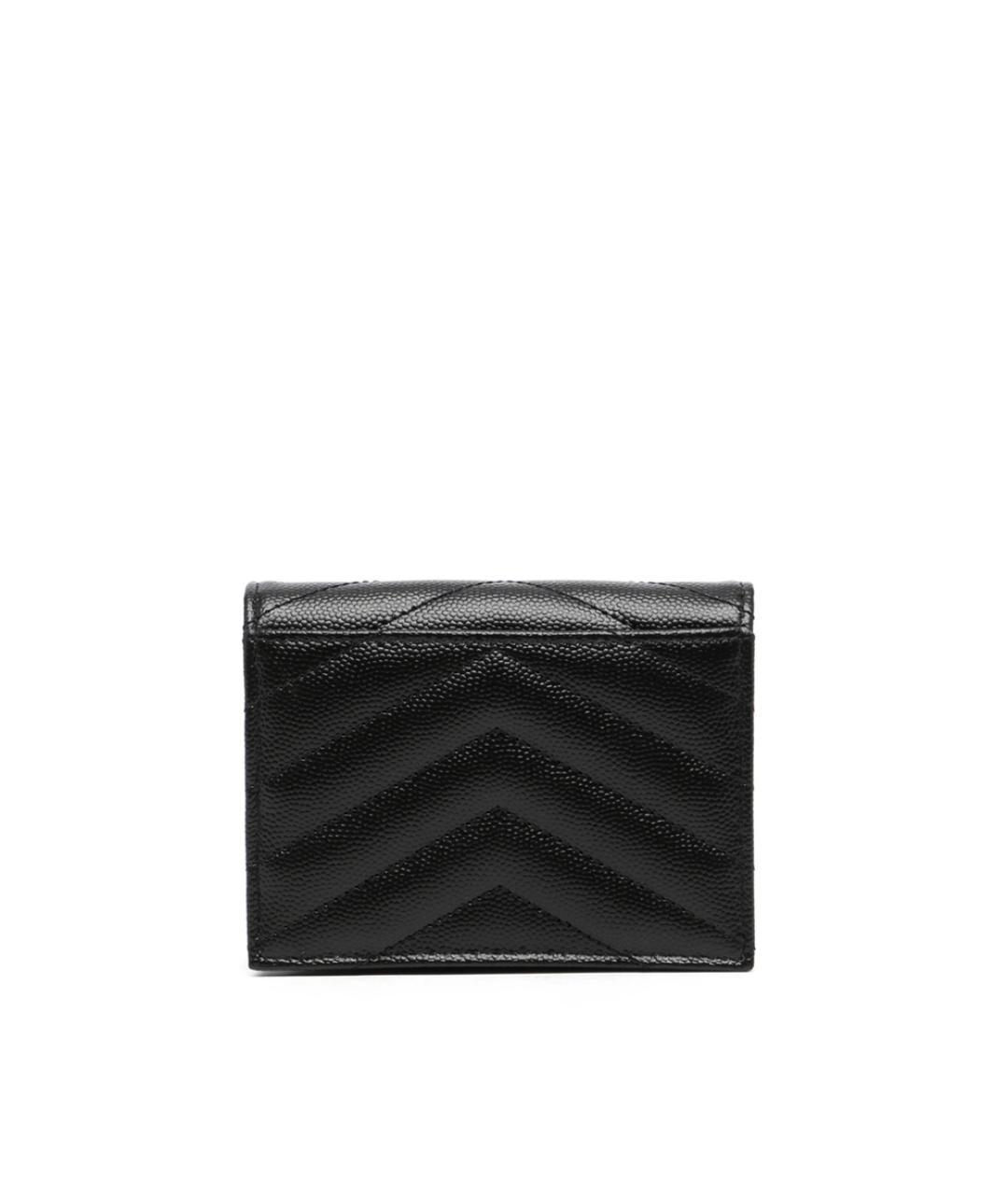 SAINT LAURENT Черный кожаный кошелек, фото 2