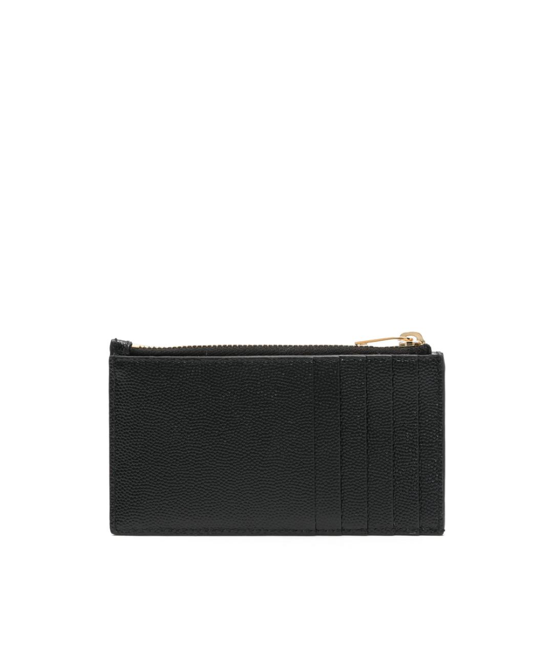 SAINT LAURENT Черный кожаный кошелек, фото 2