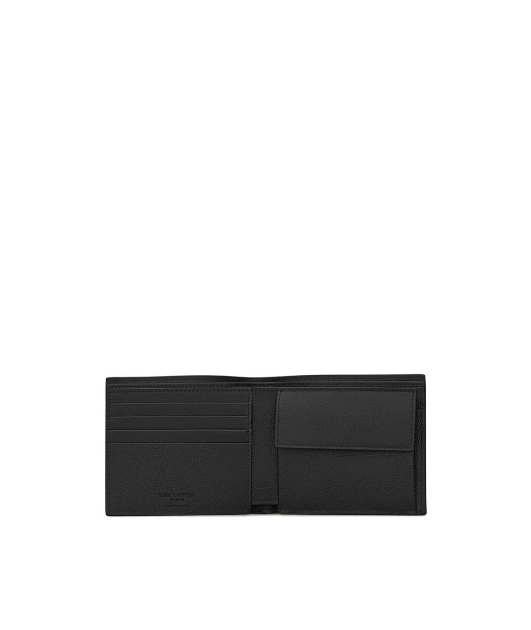 SAINT LAURENT Черный кожаный кошелек, фото 2