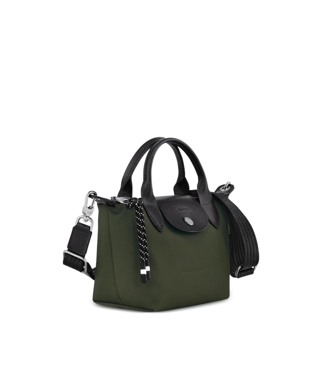 LONGCHAMP Зеленая тканевая сумка на плечо, фото 4