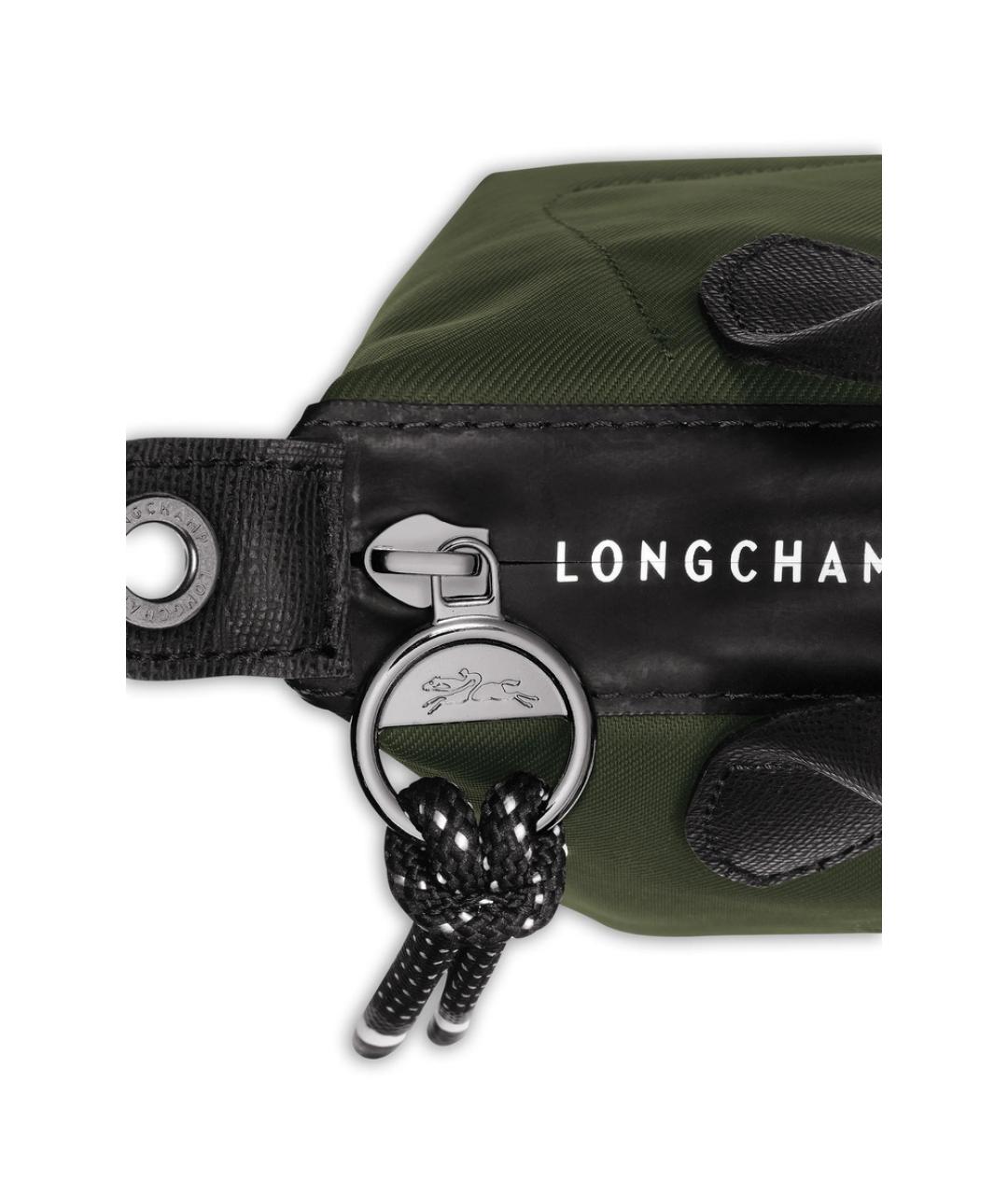 LONGCHAMP Зеленая тканевая сумка на плечо, фото 5