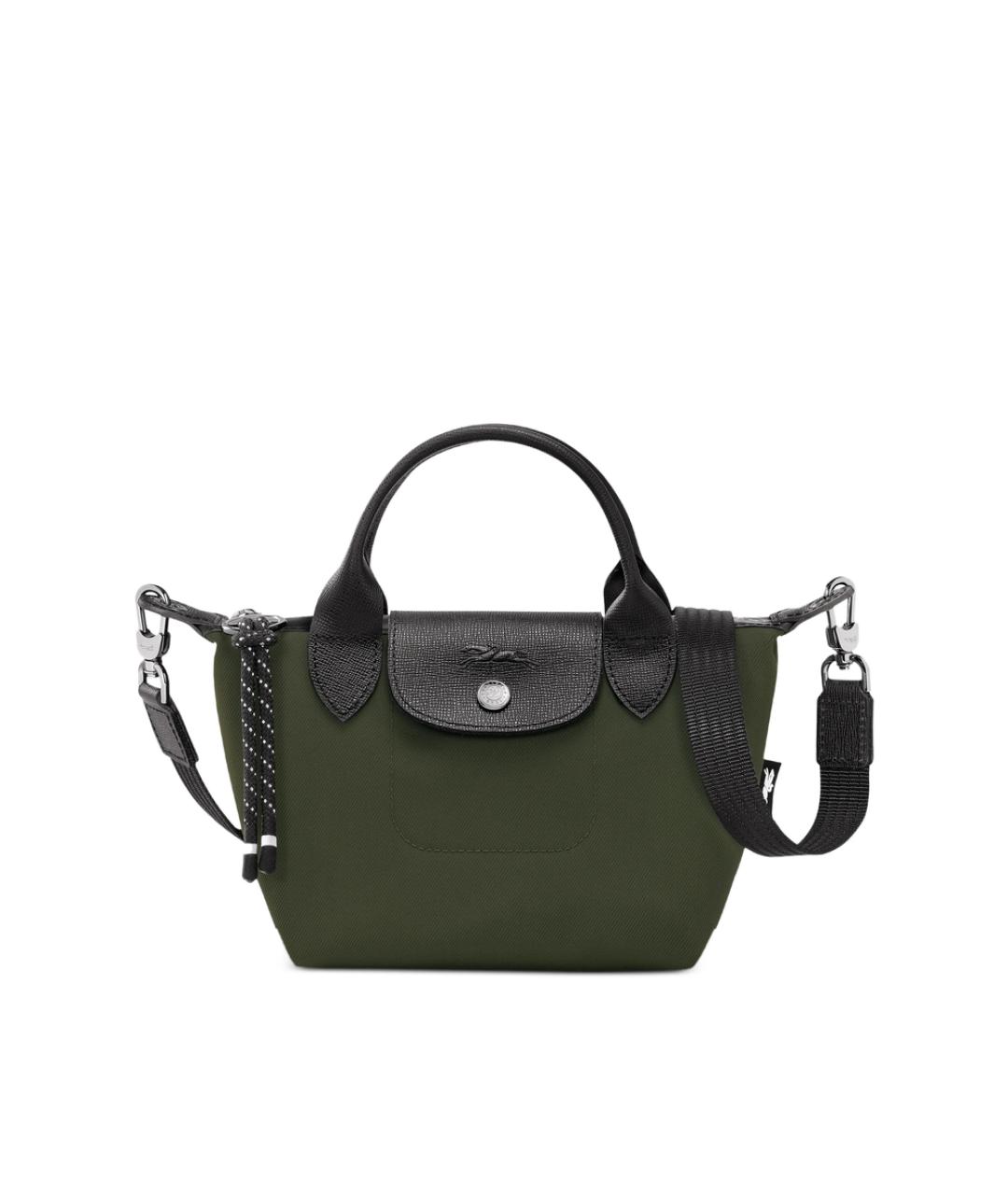LONGCHAMP Зеленая тканевая сумка на плечо, фото 1