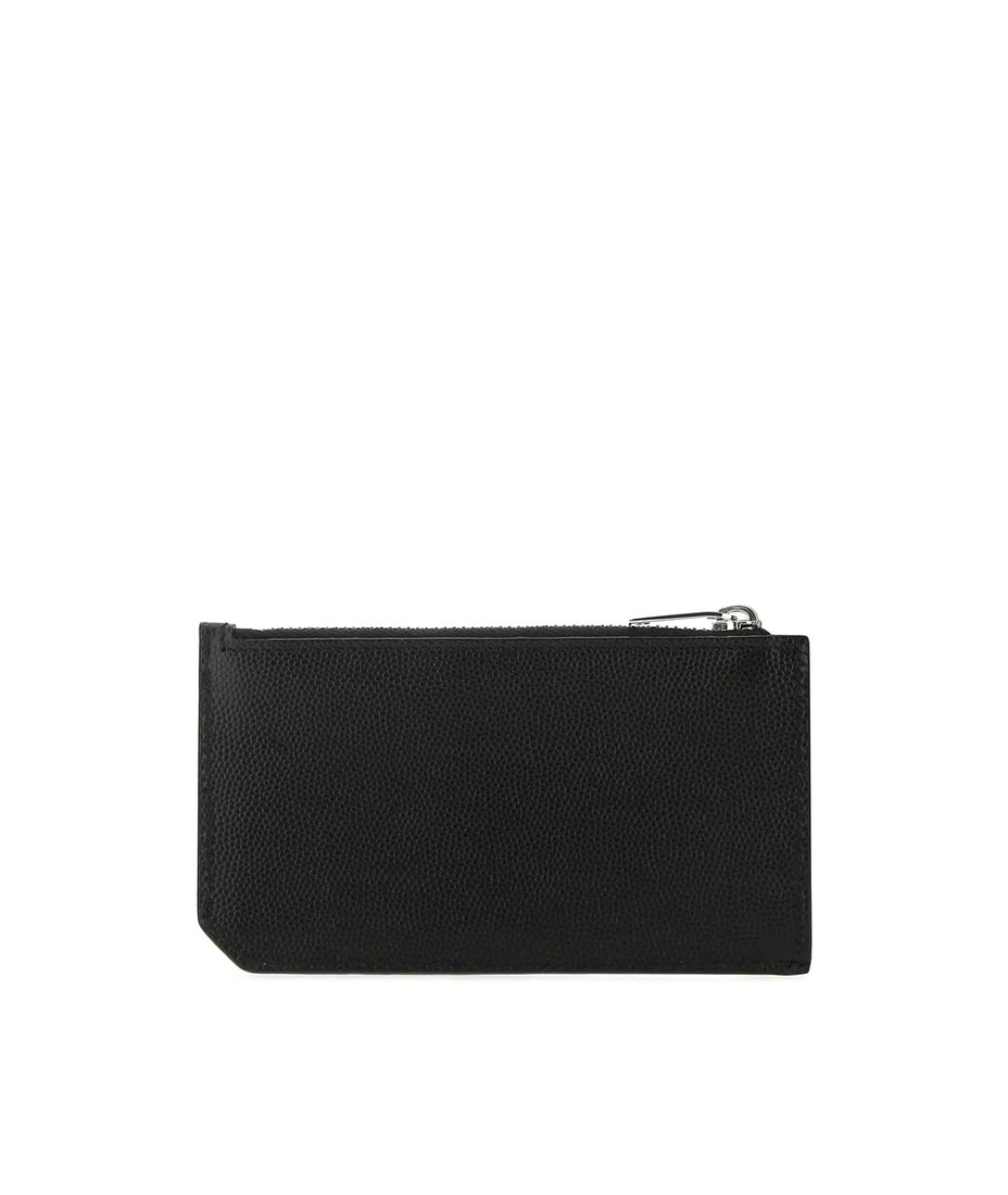 SAINT LAURENT Черный кожаный кошелек, фото 2