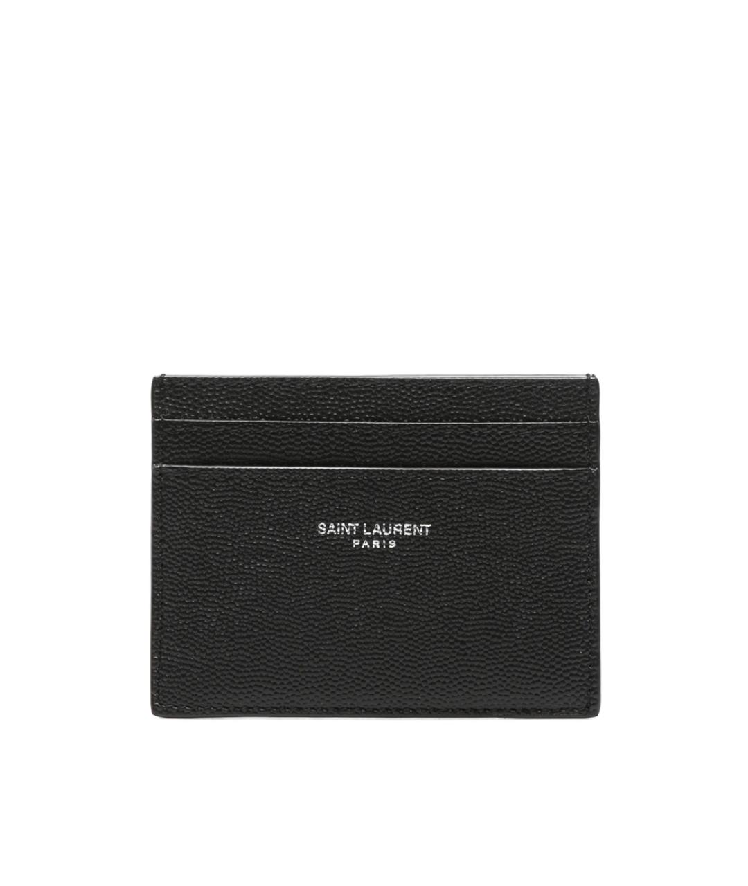 SAINT LAURENT Черный кожаный кардхолдер, фото 1