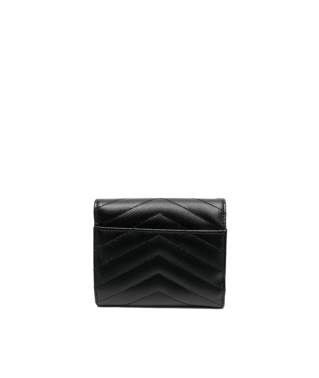 SAINT LAURENT Черный кожаный кошелек, фото 3