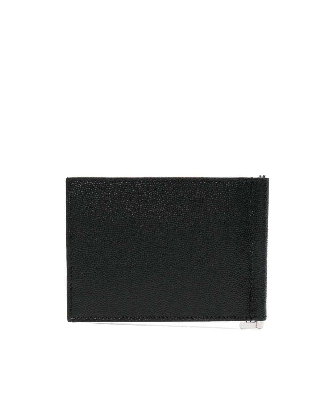 SAINT LAURENT Черный кожаный кошелек, фото 3