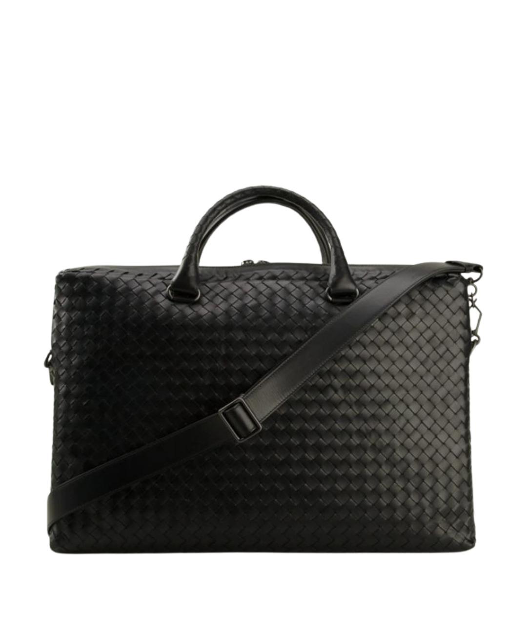 BOTTEGA VENETA Черная кожаная сумка через плечо, фото 3