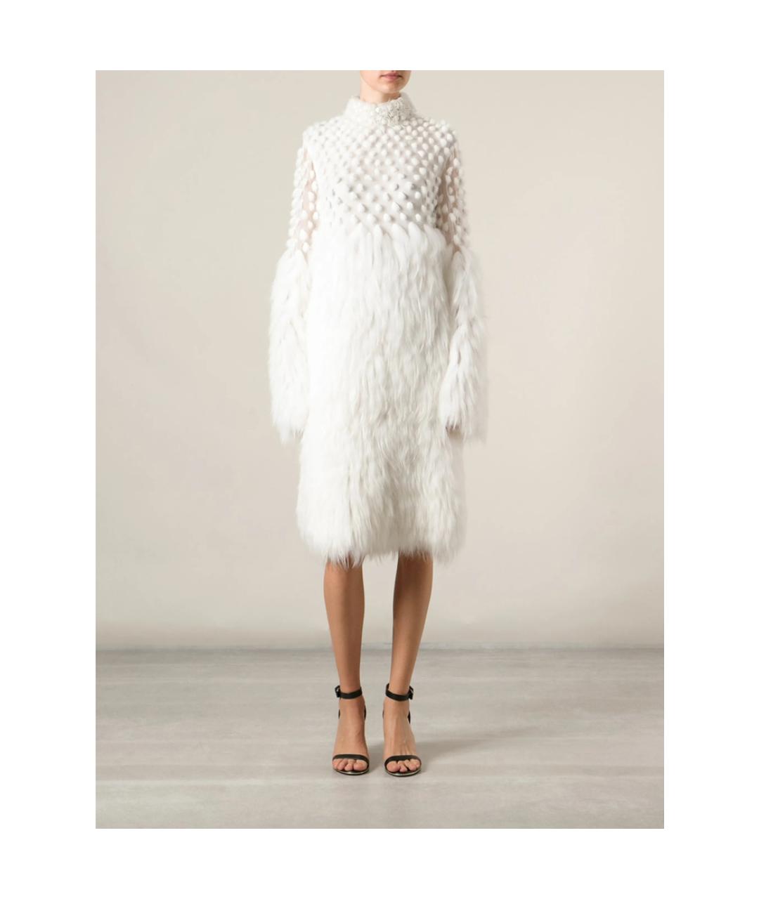 ALEXANDER MCQUEEN Белое шелковое коктейльное платье, фото 2