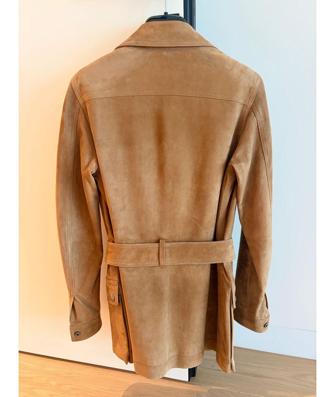 SAINT LAURENT Бежевая замшевая куртка, фото 2