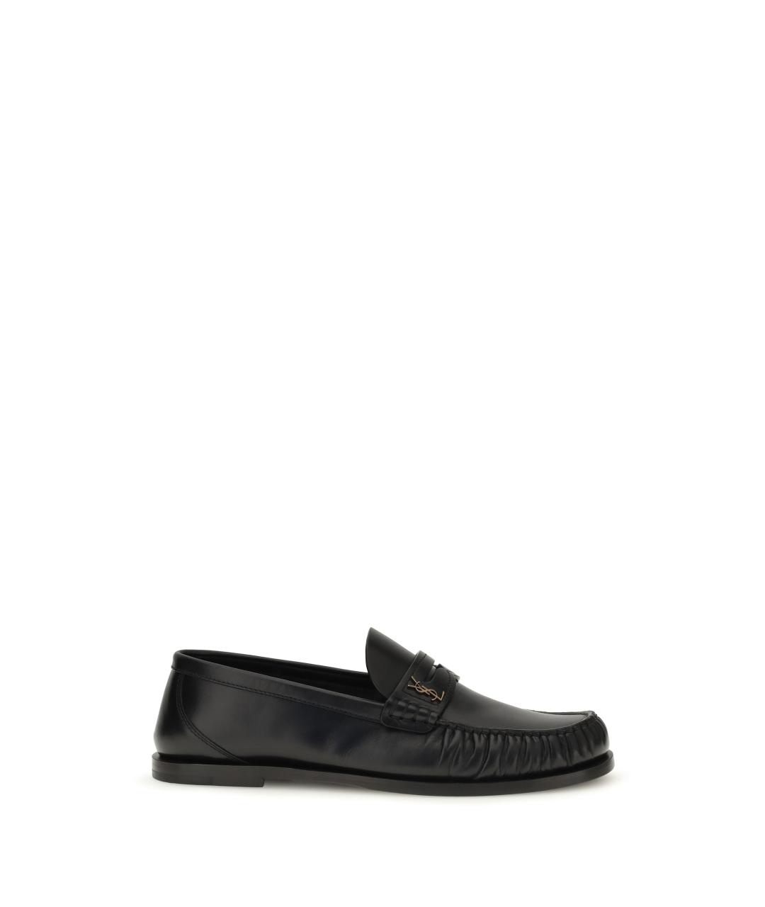 SAINT LAURENT Черные кожаные лоферы, фото 1