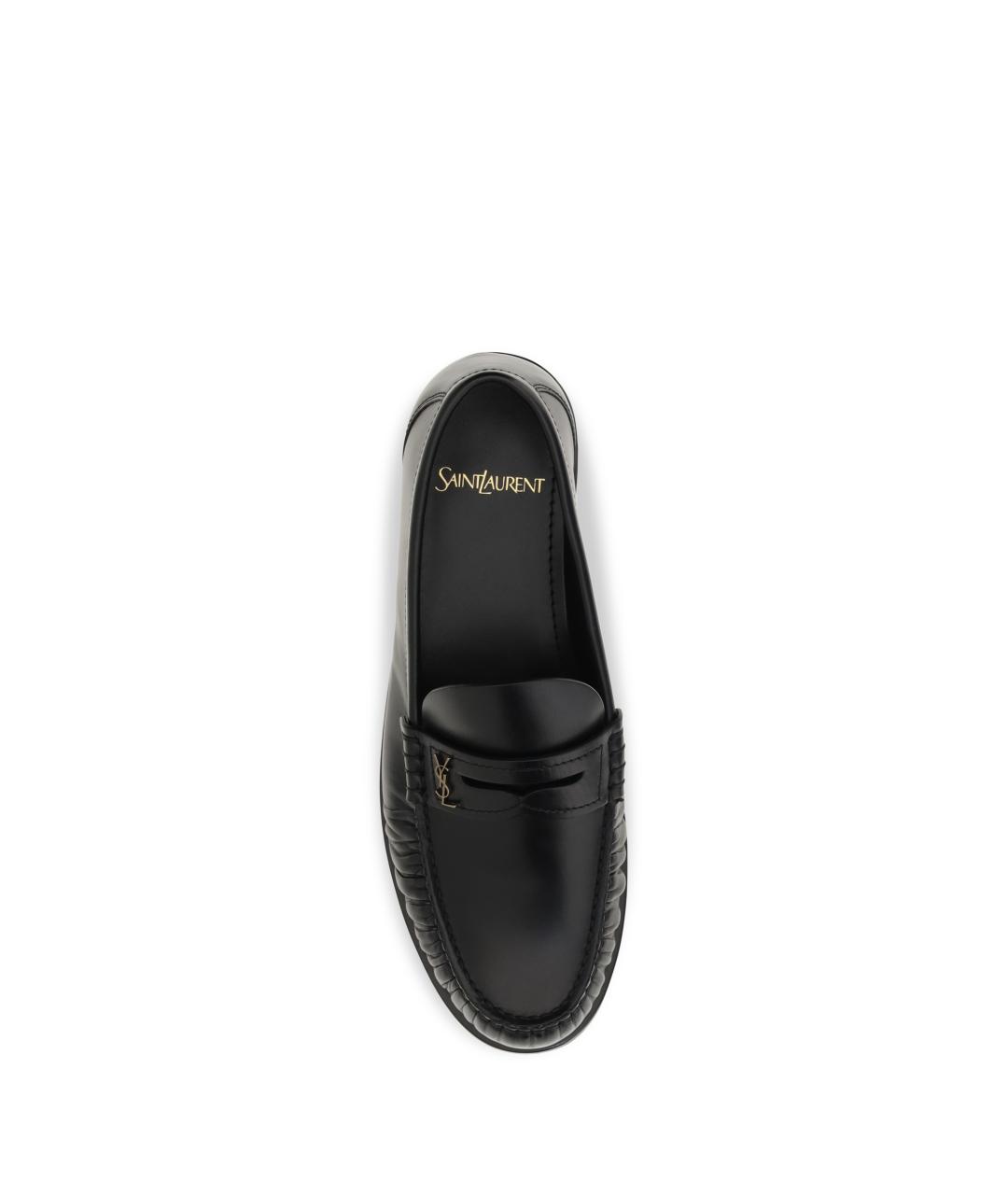 SAINT LAURENT Черные кожаные лоферы, фото 4