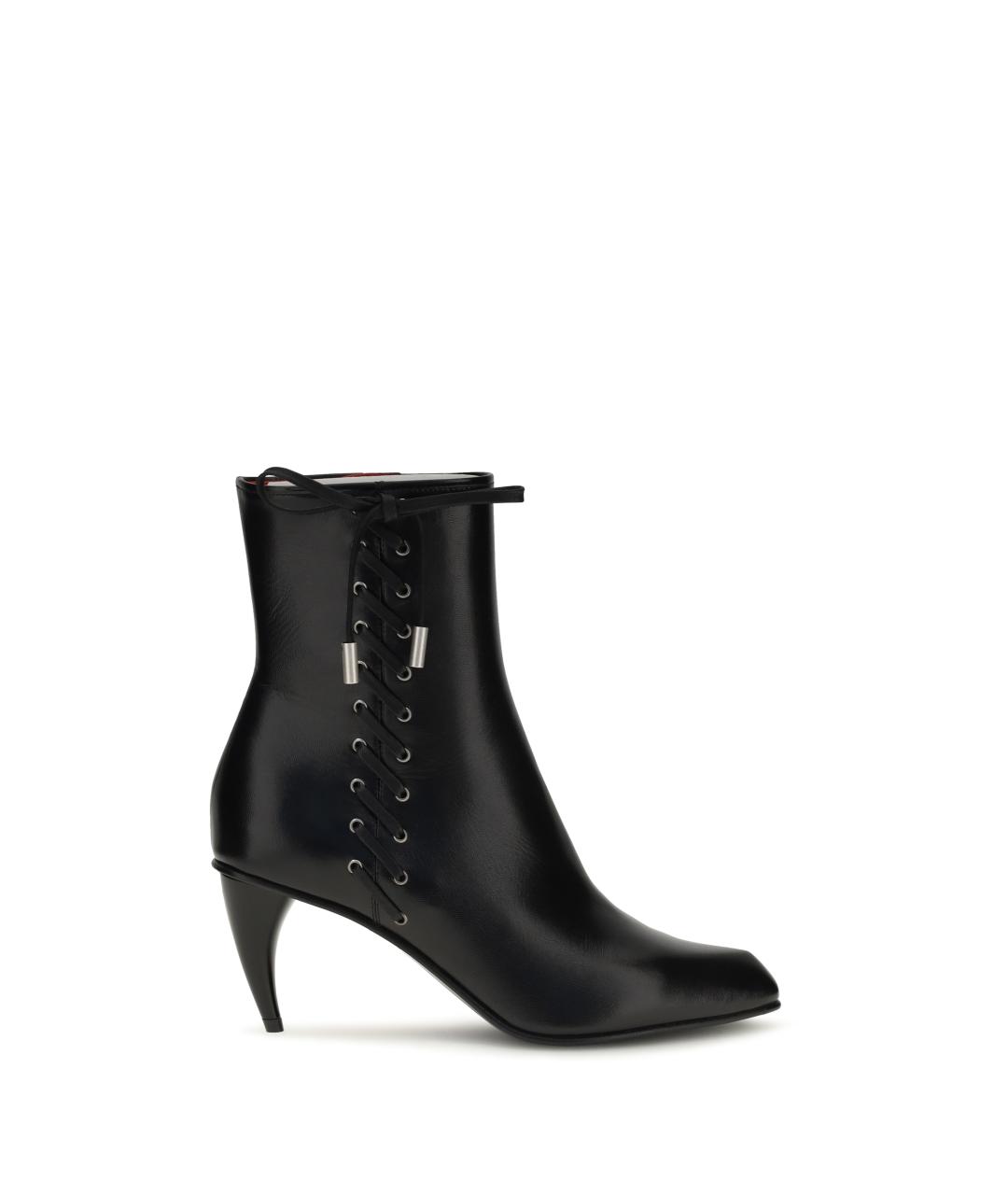 ALEXANDER MCQUEEN Черные кожаные ботильоны, фото 1