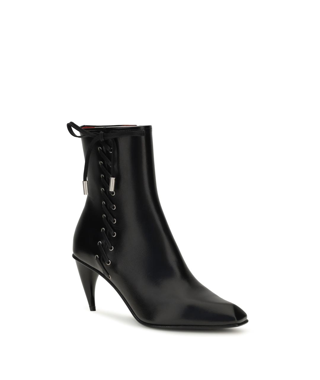 ALEXANDER MCQUEEN Черные кожаные ботильоны, фото 2