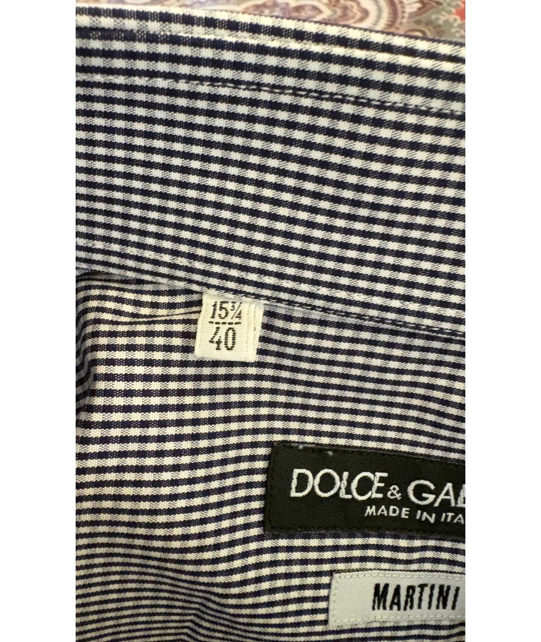DOLCE&GABBANA Синяя хлопковая кэжуал рубашка, фото 2