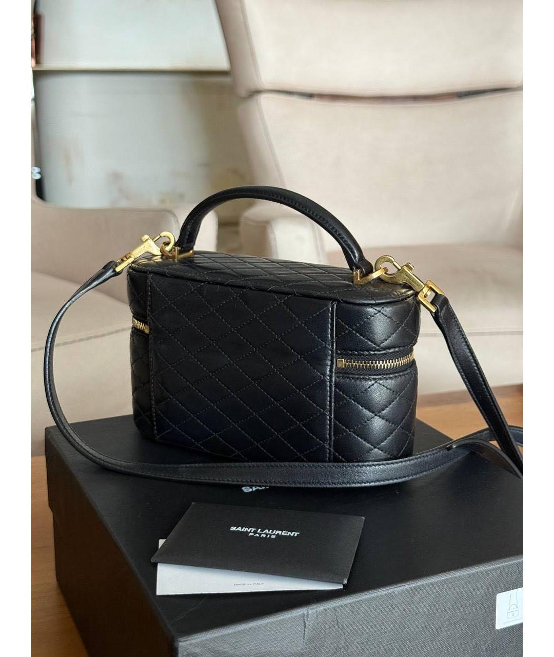 SAINT LAURENT Черная кожаная сумка через плечо, фото 3