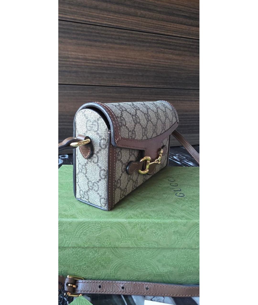 GUCCI Бежевая кожаная сумка через плечо, фото 2