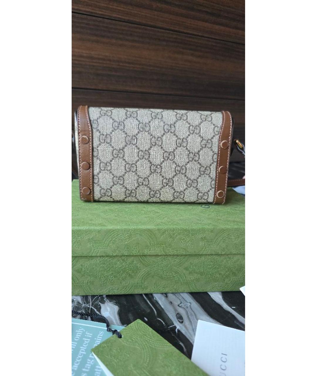 GUCCI Бежевая кожаная сумка через плечо, фото 3