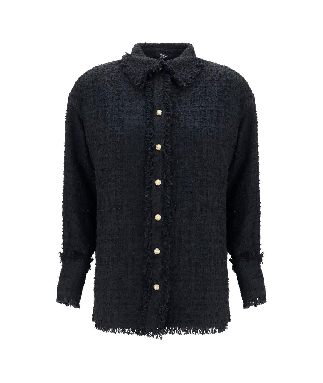 BALMAIN Черная твидовая рубашка, фото 1