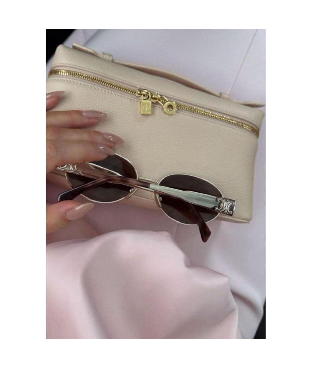 CELINE Серебряные металлические солнцезащитные очки, фото 3