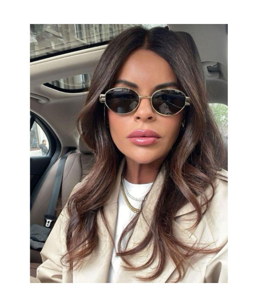 CELINE Серебряные металлические солнцезащитные очки, фото 8