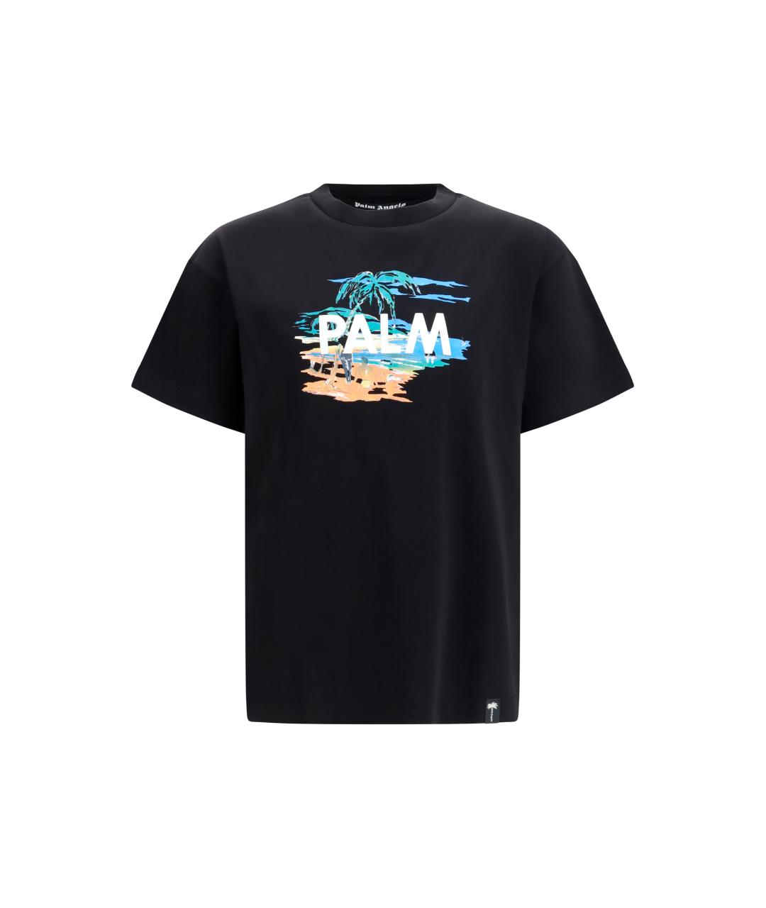 PALM ANGELS Черная хлопковая футболка, фото 1