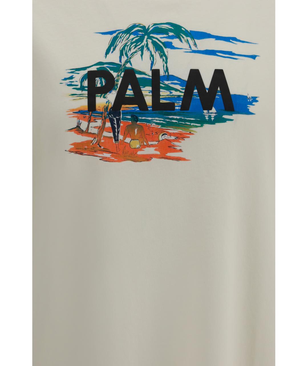 PALM ANGELS Белая хлопковая футболка, фото 3