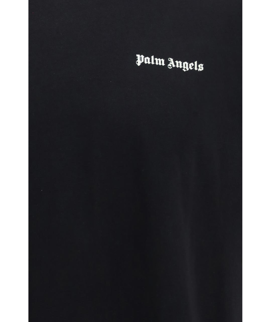PALM ANGELS Черная хлопковая футболка, фото 3