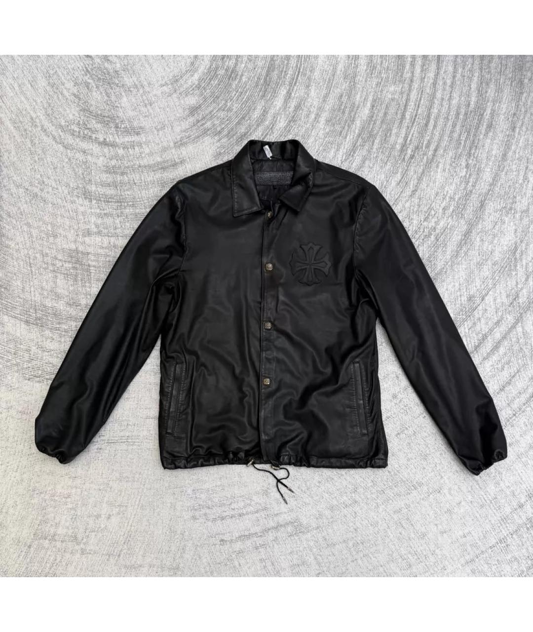 CHROME HEARTS Черная кожаная куртка, фото 6