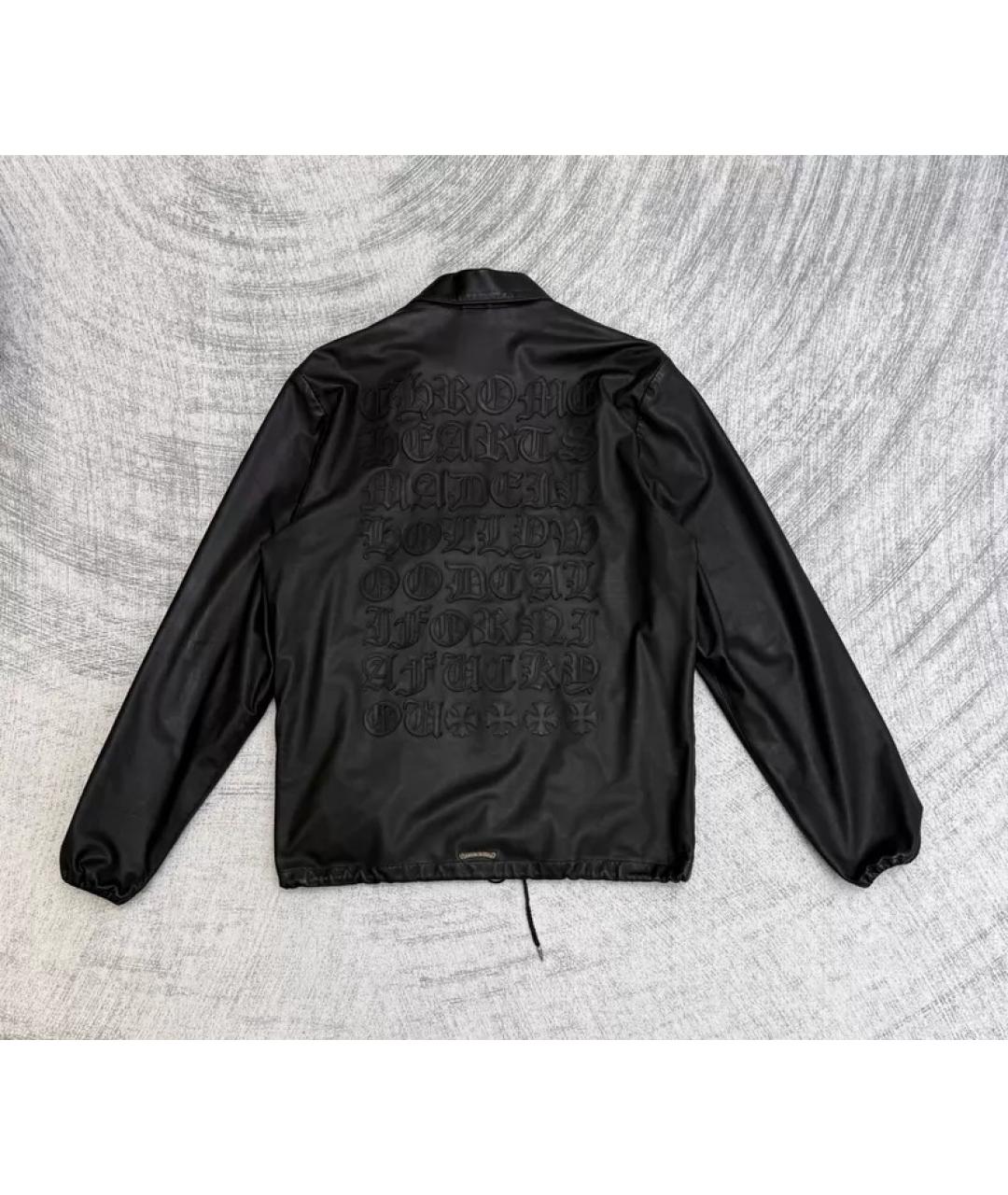CHROME HEARTS Черная кожаная куртка, фото 4